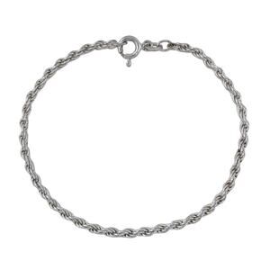 Vintage Sterling Silver 925 Rope Chain Bracelet 6.5"